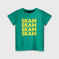 Футболка хлопковая детская Skam Skam цвета зеленый — фото 1