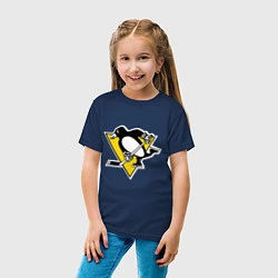 Футболка хлопковая детская Pittsburgh Penguins, цвет: тёмно-синий — фото 2