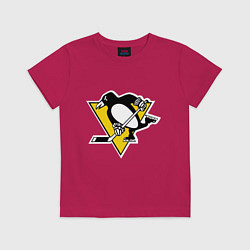 Футболка хлопковая детская Pittsburgh Penguins, цвет: маджента