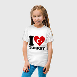 Футболка хлопковая детская I love turkey, цвет: белый — фото 2