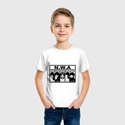Футболка хлопковая детская NWA, цвет: белый — фото 2