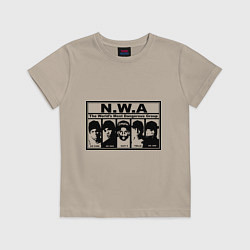 Футболка хлопковая детская NWA, цвет: миндальный