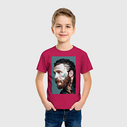 Футболка хлопковая детская Том Харди Ван Гога, цвет: маджента — фото 2