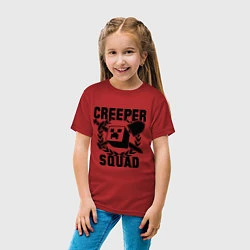 Футболка хлопковая детская Creeper Squad, цвет: красный — фото 2