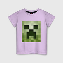 Футболка хлопковая детская Мinecraft creeper, цвет: лаванда