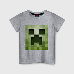 Футболка хлопковая детская Мinecraft creeper, цвет: меланж