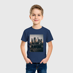 Футболка хлопковая детская Moscow City, цвет: тёмно-синий — фото 2