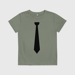 Футболка хлопковая детская Галстук, цвет: авокадо