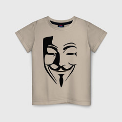 Футболка хлопковая детская Vendetta Mask, цвет: миндальный