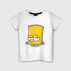 Футболка хлопковая детская Bart drowns, цвет: белый
