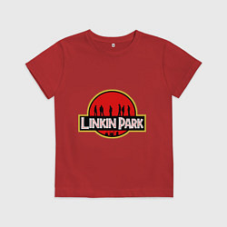 Футболка хлопковая детская Linkin Park: Jurassic Park, цвет: красный