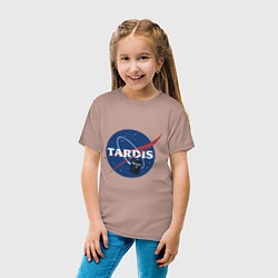 Футболка хлопковая детская Tardis NASA, цвет: пыльно-розовый — фото 2