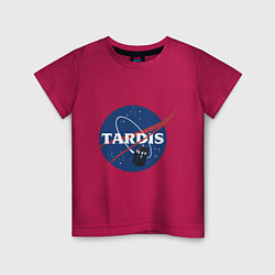 Футболка хлопковая детская Tardis NASA, цвет: маджента