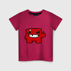 Футболка хлопковая детская Super Meat Boy, цвет: маджента