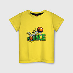 Футболка хлопковая детская Баскетбол, цвет: желтый