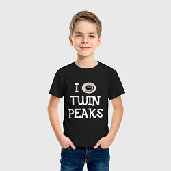 Футболка хлопковая детская I love Twin Peaks, цвет: черный — фото 2