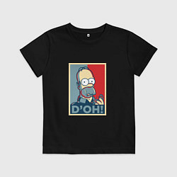 Футболка хлопковая детская D'oh Poster, цвет: черный