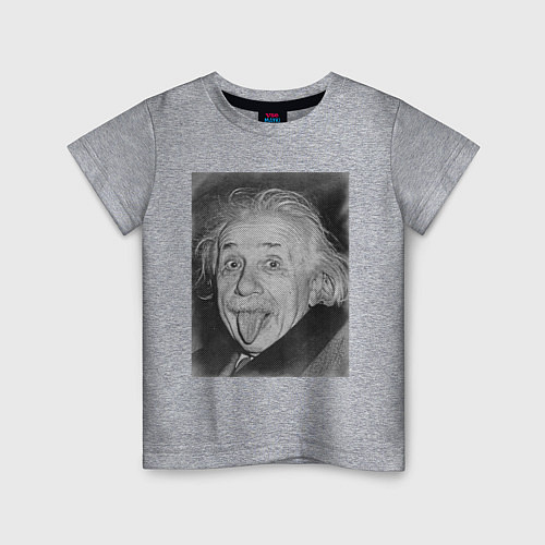 Детская футболка Энштейн дурачится / Меланж – фото 1