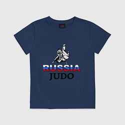 Футболка хлопковая детская Russia judo, цвет: тёмно-синий