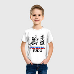 Футболка хлопковая детская Russia Judo, цвет: белый — фото 2