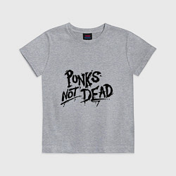 Футболка хлопковая детская Punks not dead, цвет: меланж