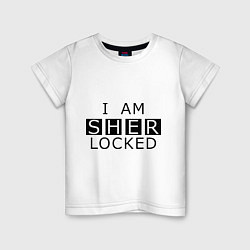 Футболка хлопковая детская I am Sherlocked, цвет: белый