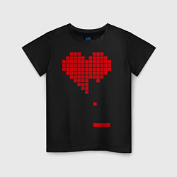 Футболка хлопковая детская Heart tetris, цвет: черный