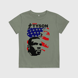Футболка хлопковая детская Mike Tyson: USA Boxing, цвет: авокадо