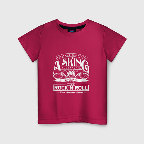 Детская футболка Asking Alexandria: Rock'n'Roll / Маджента – фото 1