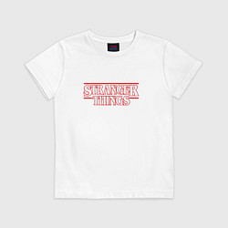 Футболка хлопковая детская Stranger Things, цвет: белый