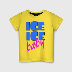 Футболка хлопковая детская Ice ice baby, цвет: желтый