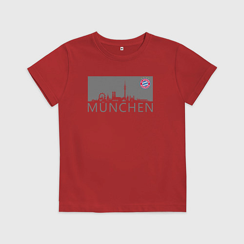 Детская футболка Bayern Munchen - Munchen City grey 2022 / Красный – фото 1