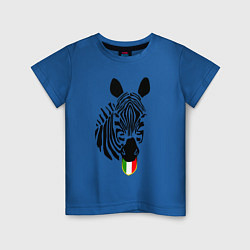 Футболка хлопковая детская Juventus Zebra, цвет: синий