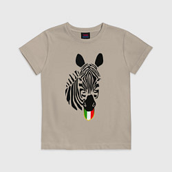 Футболка хлопковая детская Juventus Zebra, цвет: миндальный