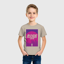 Футболка хлопковая детская Blade Runner 2049: Purple, цвет: миндальный — фото 2