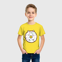 Футболка хлопковая детская Кот пончик, цвет: желтый — фото 2
