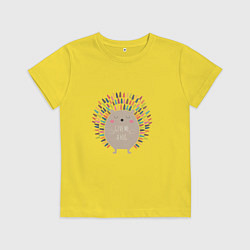 Футболка хлопковая детская Hedgehog: give me a hug, цвет: желтый