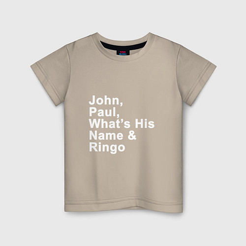 Детская футболка What's his Name & Ringo / Миндальный – фото 1
