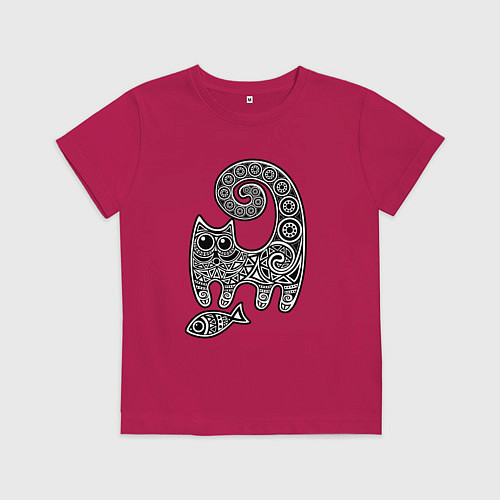 Детская футболка Кот3 / Маджента – фото 1