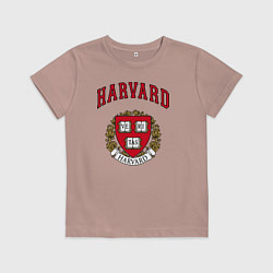 Футболка хлопковая детская Harvard university, цвет: пыльно-розовый