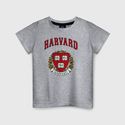 Футболка хлопковая детская Harvard university, цвет: меланж
