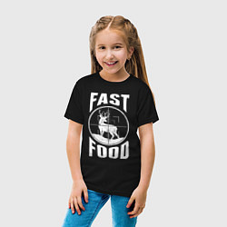 Футболка хлопковая детская FAST FOOD олень в прицеле, цвет: черный — фото 2