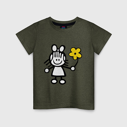 Детская футболка Для влюбленных / Меланж-хаки – фото 1