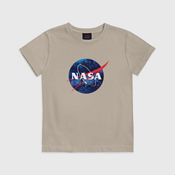 Футболка хлопковая детская NASA: Cosmic Logo, цвет: миндальный