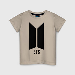 Футболка хлопковая детская BTS Army, цвет: миндальный