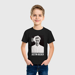 Футболка хлопковая детская Justin Bieber, цвет: черный — фото 2