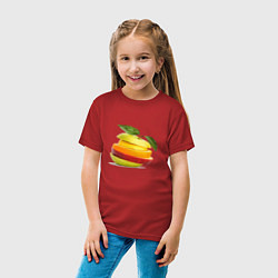 Футболка хлопковая детская Мега яблоко, цвет: красный — фото 2