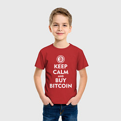 Футболка хлопковая детская Keep Calm & Buy Bitcoin, цвет: красный — фото 2