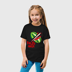 Футболка хлопковая детская Fruit Ninja, цвет: черный — фото 2