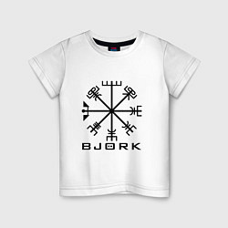 Футболка хлопковая детская Bjork Rune, цвет: белый